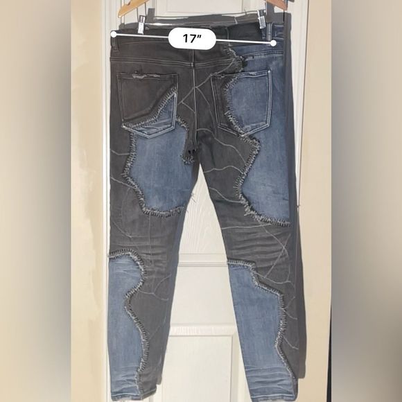 VALABASAS MERCURY DENIM JEANS (BLACK-BLUE) VALABASAS MERCURY DENIM JEANS (sz 34) - Picture 9 of 10